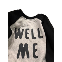 Japanese retro raglan sleeves contrasting color sweatshirt womens autumn and winter ins lazy loose plus velvet thickened round neck loose top
