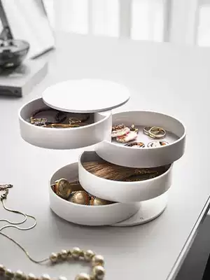 Nordic rotating creative simple girls desktop jewelry box small accessories bracelet hair ring finishing multi-layer storage box