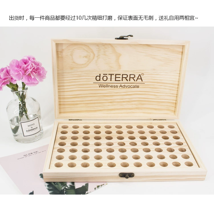 2ML lưu trữ tinh dầu hộp gỗ 72 lưới dầu gỗ hộp gỗ thông Dotray tinh dầu cho - Tinh dầu điều trị tinh dầu hoa hồng