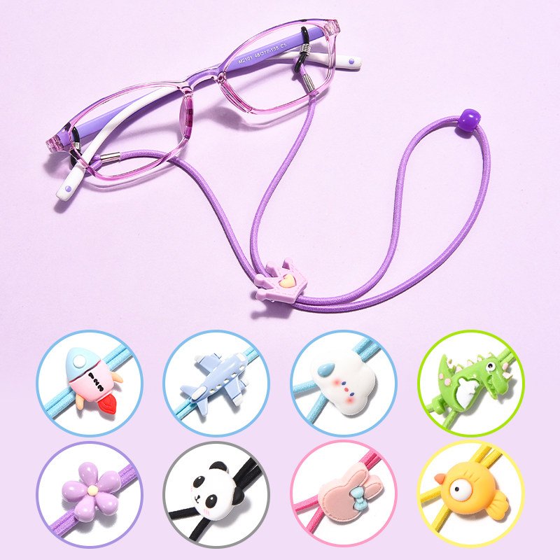 子供用メガネストラップ新登場。漫画柄のシリコン製伸縮性滑り止め落下防止チェーン。男の子にも女の子にも使える調節可能なメガネチェーン。