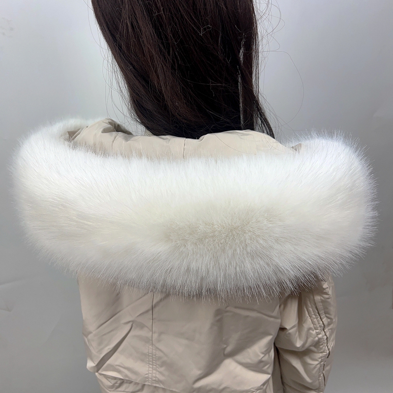 Faux Fur Collar for Sale, Imitation Raccoon Fur, Fox Fur Collar for Coats, down Jackets, Parkas, Hood, White, Unisex