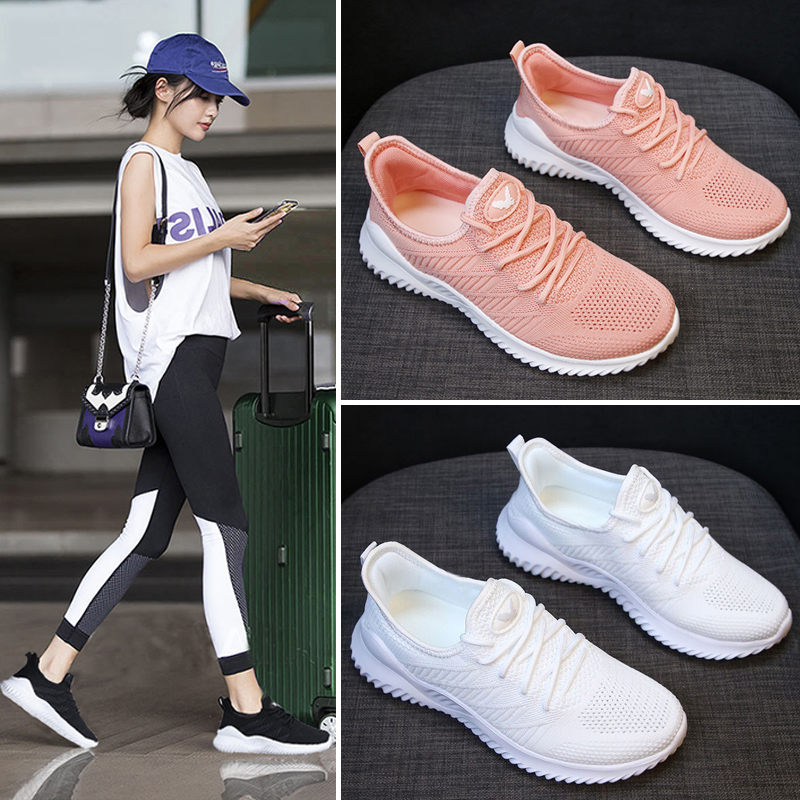 Women's Running Shoes, Ultra-Light, Shock-Absorbing, Soft-Soled, White Sports Shoes, Nurse Shoes, Summer Deodorant, Anti-Slip, Large Size for Pregnant Women