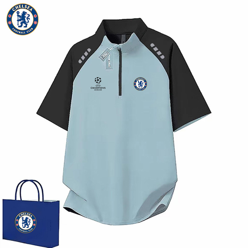 25 Chelsea Real Madrid Same Style Jersey Quick-Drying Breathable Football Sports Short-Sleeved Summer Thin Half-Zip T-Shirt for Men 25 Chelsea Real Madrid Same Style Jersey Quick-Drying Breathable Football Sports Short-Sleeved Summer Thin Half-Zip T-Shirt for Men