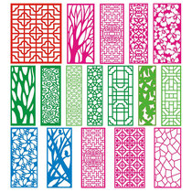  PVC hollow carved board European style lattice entrance ceiling background wall carved entrance partition through flower board screen