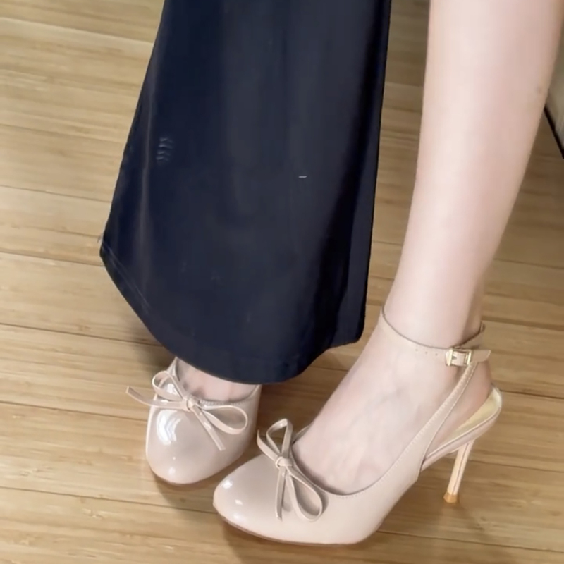 2026 Summer New Cross-Strap Bow Nude High Heels Round Toe Stiletto Strap Sandals 2026 Summer New Cross-Strap Bow Nude High Heels Round Toe Stiletto Strap Sandals