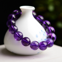 Heather bamboo Brazilian amethyst bracelet Violet Dark Amethyst single ring hand string amethyst jewelry for men and women