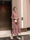 Spring and autumn suit female 2022 net red casual fashion age-reducing western style floral dress knitted vest two-piece trendy