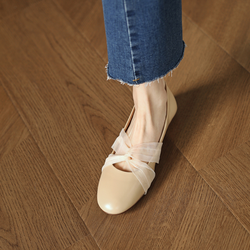 The ins are great to wear ~ shop owners strong push soft leather soft bottom legue-bean pregnant women Ladle Shoes Women Flat Ballet Shoes Boat Shoes 
