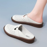 Тапочки, обувь, летние дышащие туфли, слайдеры для матери, мягкая подошва, из натуральной кожи