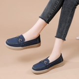 Туфли, нескользящая комфортная обувь для матери, из натуральной кожи, большой размер, мягкая подошва, для среднего возраста, осенние