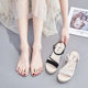 Sandals ສໍາລັບແມ່ຍິງ 2024 Summer ແບບໃຫມ່ Versatile Fairy Style ແພລະຕະຟອມ Thick-soled Wedge Flat-soled Outerwear Fashionable Matching Skirt