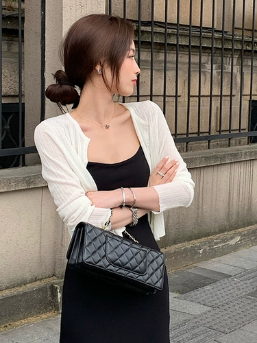 Летний тонкий кардиган, платье-комбинация, накидка, трикотажный жилет, куртка