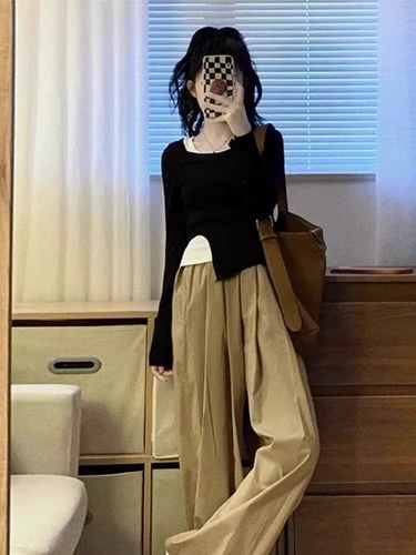 Сексуальный демисезонный комплект, лонгслив