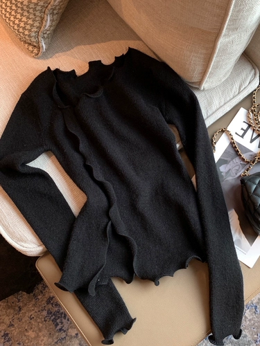 Приятный телу приталенный трикотажный сексуальный свитер, коллекция 2022