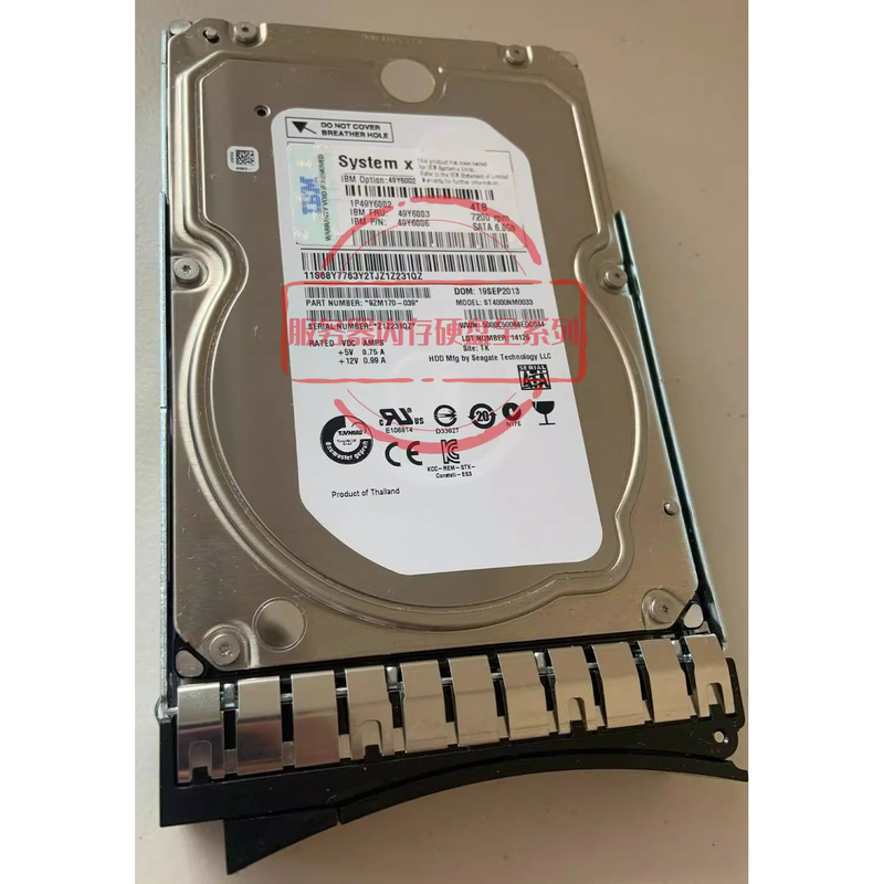 Ibm 49Y6003 49Y6006 4t Sata 7.2K 6Gb 3.5 Server Hard Drive M5