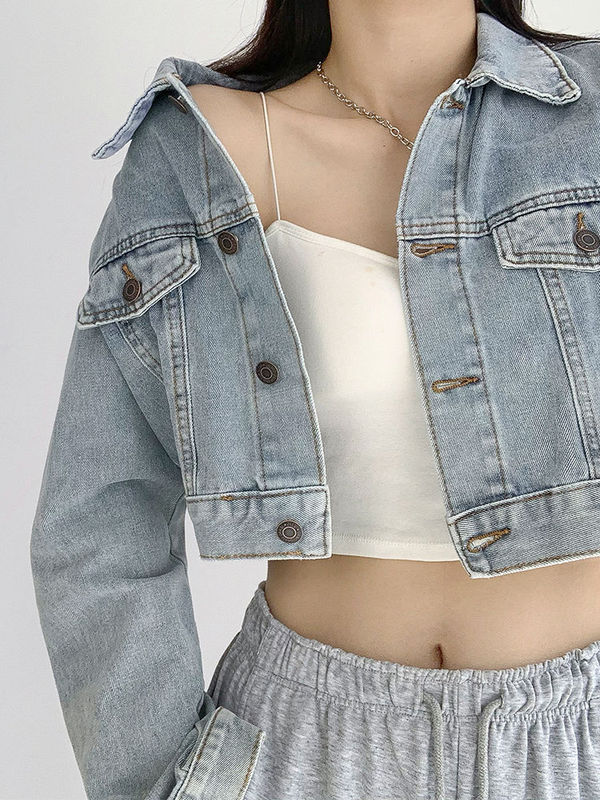 Short Hot Girl Style Denim Jacket for Women 2025 Spring and Autumn New Loose Versatile Design Trendy Street Jacket Top