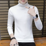 Mùa thu đông nam phiên bản Hàn Quốc của áo len cổ cao bán cao cổ áo len màu rắn áo len dày nam xu hướng áo len đáy - Hàng dệt kim