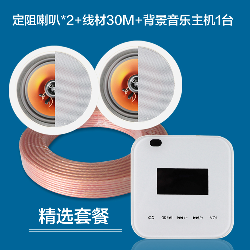 Background music control host Bluetooth USB custom resistance small amplifier home store sucked the horn 86C set 8 inches