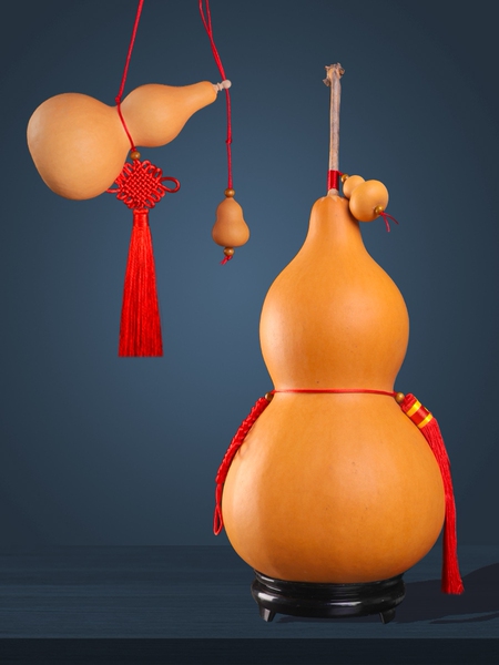 Natural Bottle Gourd Pendant Natural Large Small Size Open Belt Faucet Chinese Knot Door to Door Living Room Bedroom Entrance Decoration