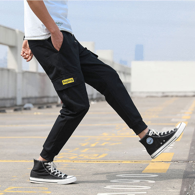 Workpants đàn ông Hàn Quốc phiên bản của mùa hè xu hướng quần thể thao thương hiệu mới thiết lập thể thao xà cạp quần âu