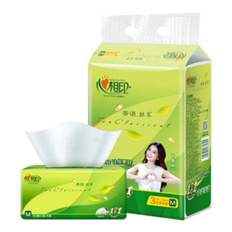 Heart-to-heart tea language silk enjoyment DT32150 series 150 pumping three-layer M size pumping paper towels full of 100