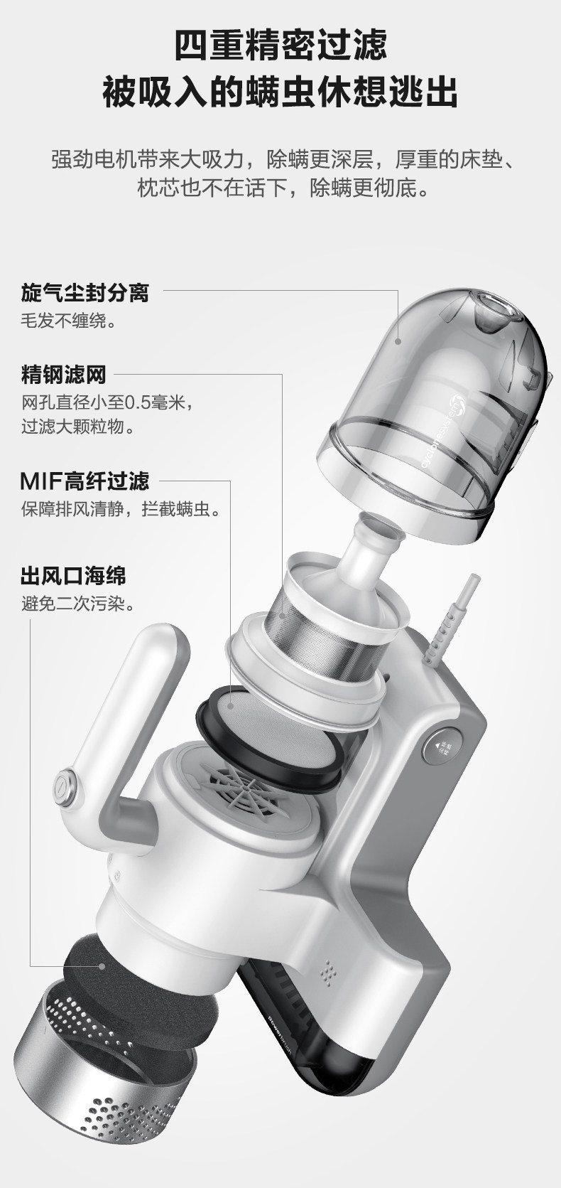 美的 MC3 除螨仪 去除过敏原 图5