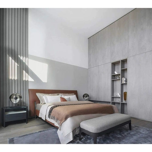 Кожаная кровать в промышленном стиле современный стиль главная спальня с большой кровать