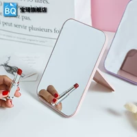 Máy tính để bàn Hình chữ nhật Di động Trang điểm Gương Máy tính để bàn Gấp Công chúa Gương Ký túc xá Dễ thương Máy tính để bàn Mặc quần áo Gương nhỏ - Gương gương màu trà