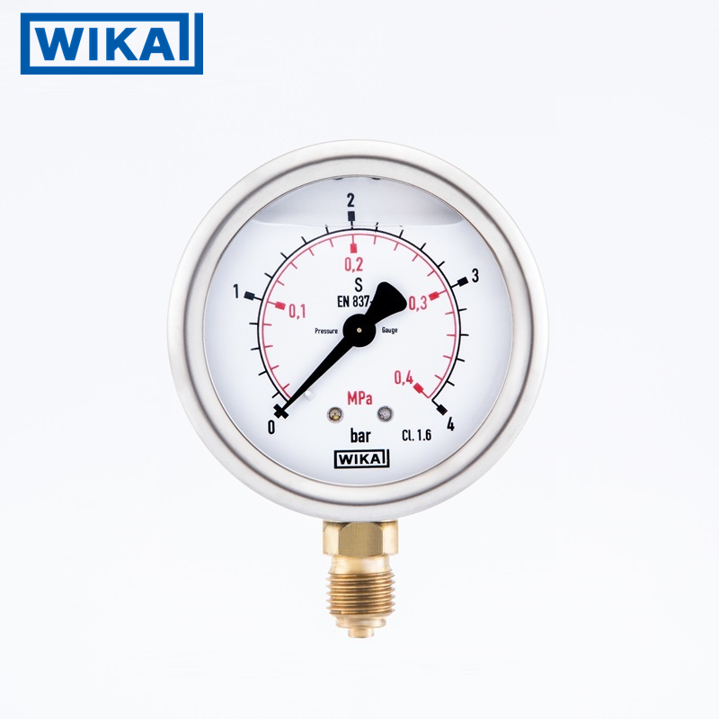 WIKA BRAS BOURDEN TUBE PRESSURE GAUGE (SHOCK RESISTANT) 213.53.063 RAD 1 4NPT