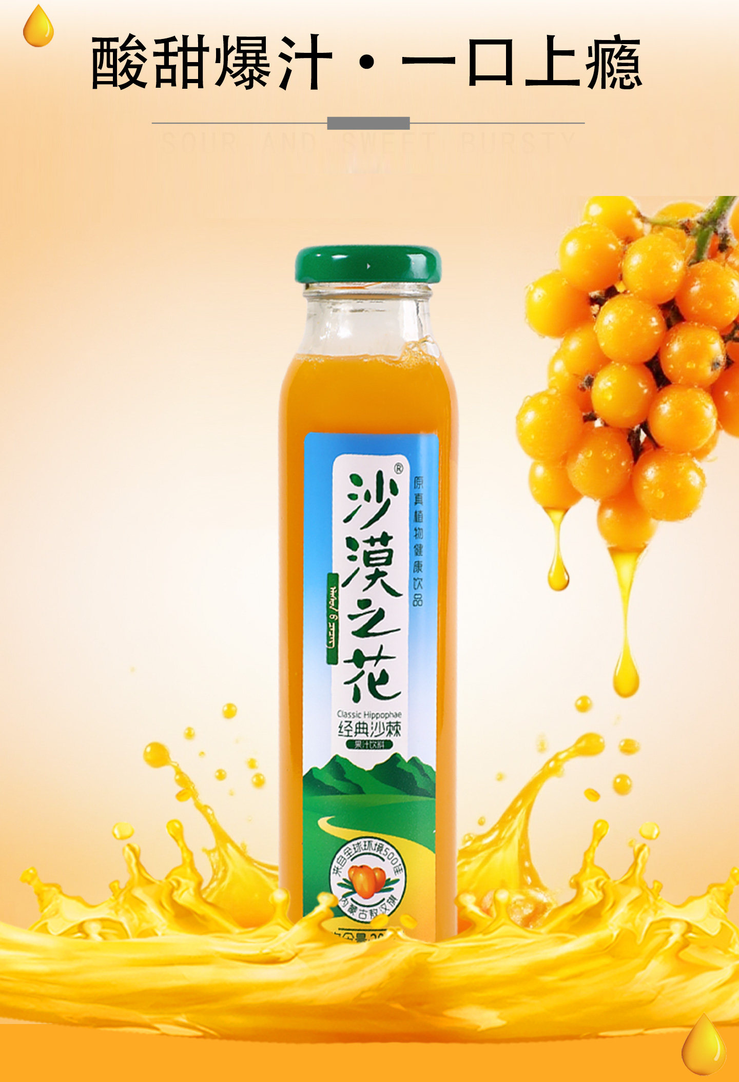 安享好物 安享C级混合果蔬汁-沙漠之花经典沙棘汁 国标 