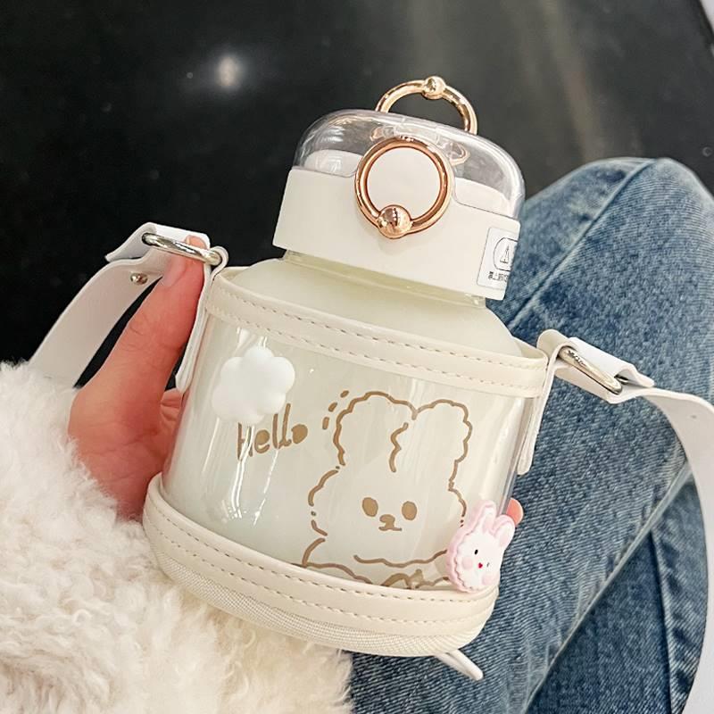 Water cup female 2BCY-2109022 new straw cup with design niche high temperature resistant glass cute super cute high