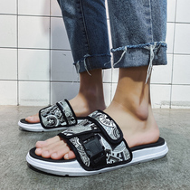 Slippers mens trend outdoor summer fashion outside wear non-slip couple word drag mens casual Korean version of cool drag