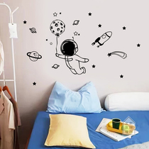 Astronaut Space Tech Fantasy Childrens Rooms Ins Nordic Creative Cartoon Patterns Bedroom Cozy Wall Stickers
