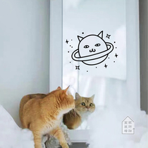 Nordic ins wind funny funny cartoon Cartoon Meow SPACE WALL STICKERS CHILDREN ROOM BEDROOMS BACKGROUND WALL DECOR