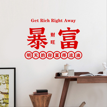 Hair Rich China Red Festive Literal Wall Stickers Clothing Milk Tea Shop Glass Door Crashworthy Decoration Sticker