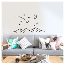 Star Space Boys Bedroom Living Room Living Room Background Wall Ins minimalist geometric pattern Glass Anti-hollowed decorative stickers