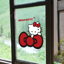 kitty bow cartoon wall sticker girl heart ins bedroom closet sticker waterproof tile glass decorative sticker