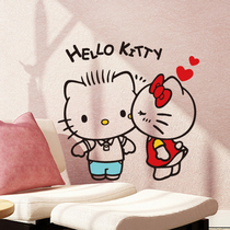 hello kitty hello kitty cartoon couple wall stickers bedroom bedside warm stickers room door glass door stickers