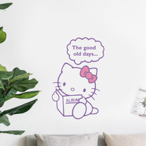 kitty wall stickers for girls room layout bedside warm background wall decoration stickers Flat Glass stickers