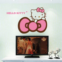 Cute cartoon kitty wall sticker bedroom living room TV sofa background wall decoration creative waterproof sticker