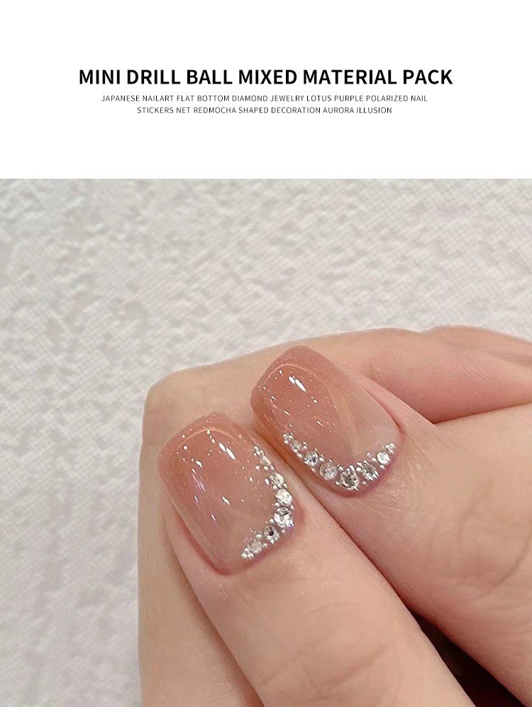 Mixed Nail Art Decoration Kit with Flat-back Czech Gems - Detail image 2