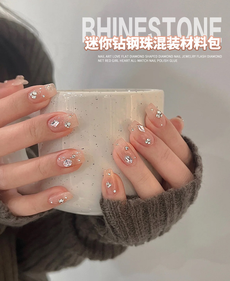 Mixed Nail Art Decoration Kit with Flat-back Czech Gems - Detail image 1