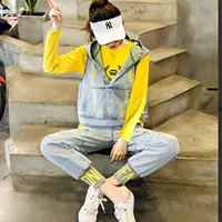 Желтые штаны, куртка, комплект