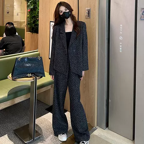 Классический костюм, осенний модный комплект, изысканный стиль, в стиле Шанель