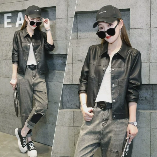 Цветная осенняя демисезонная короткая куртка для отдыха, изысканный стиль