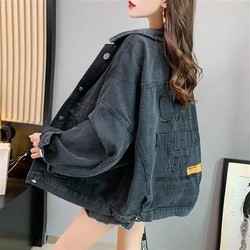 2024 new spring and autumn denim jacket Women's embroidery loose Korean version of the versatile foreign qi reduction jacket tide