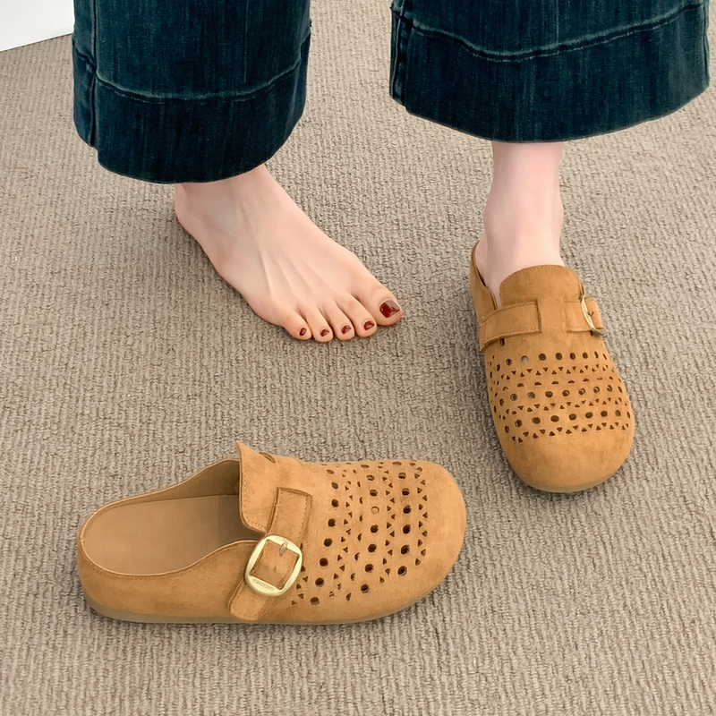 Soft-Soled Closed-Toe Half-Slippers for Women, Summer 2026 New Style, Super Popular Hollow-Out Breathable Slip-On Sandals