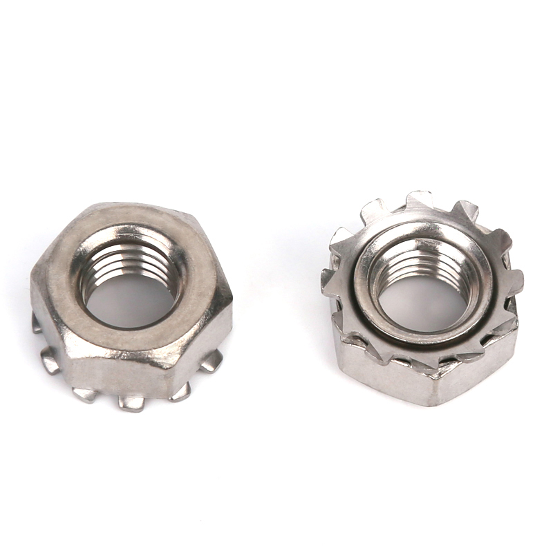 304 stainless steel K-type nut K cap multi-tooth nut M3M4M5M6M8M10 4#-40 6# 8# 10#-32