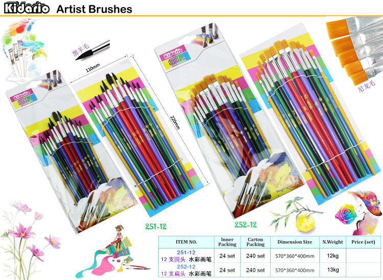 Watercolor Painting Pen Watercolor Pen Painting Wooden Pole Country Painting Oil Painting Brush Watercolor Paint Pen 12 English dress