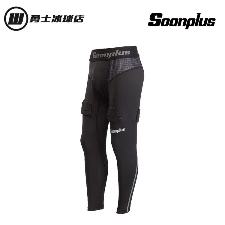 2019 new SOONPLUS ice hockey protective crotch pants hockey suction sweatpants ice hockey quick dry pants children hardshell crotch